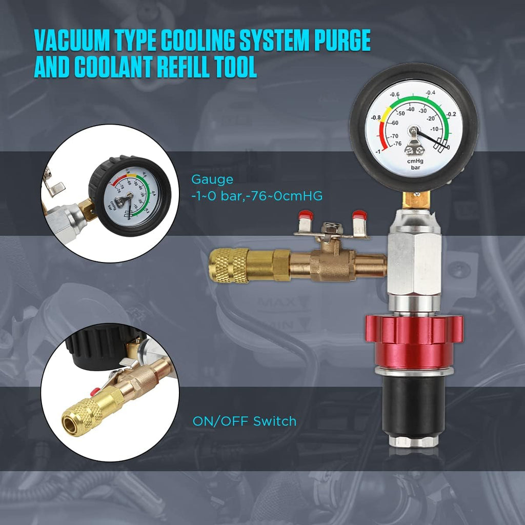 Coolant Vacuum Refill Tool Kit with 4 Rubber Sleeves & 1 Universal Adapter Cone Plug, Pack of 2 J6739