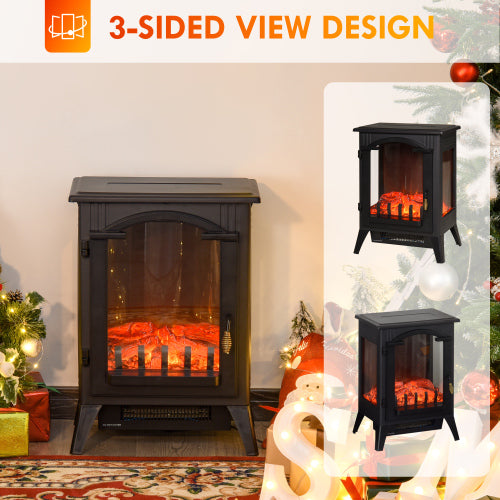 23" Electric Fireplace Heater, 750W/1500W, Black M473