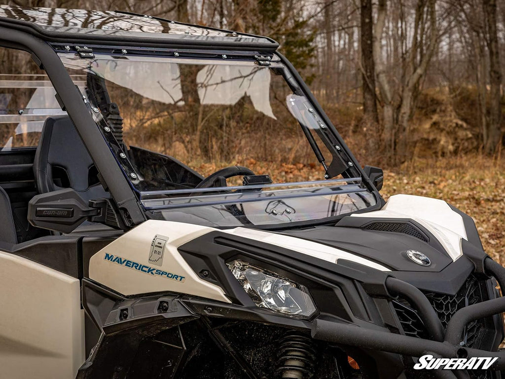 Flip Windshield for Can-Am Maverick Trail 800/1000, 1/4" Clear Scratch Resistant Polycarbonate S42027