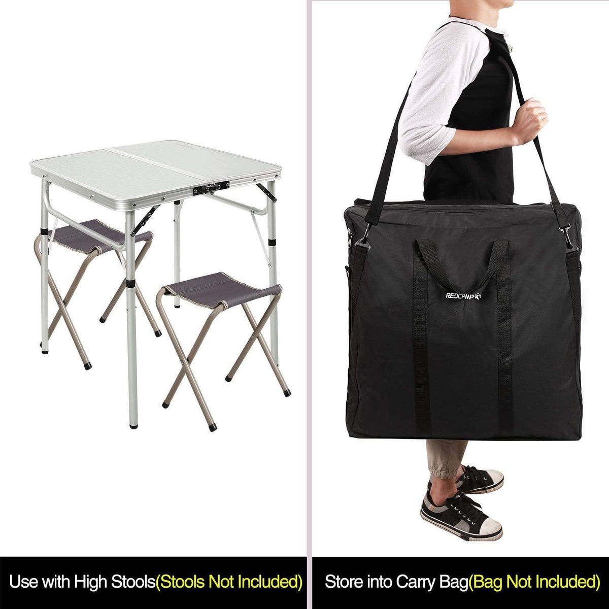 White 36 x 24 inch Aluminum Folding Camping Table S166