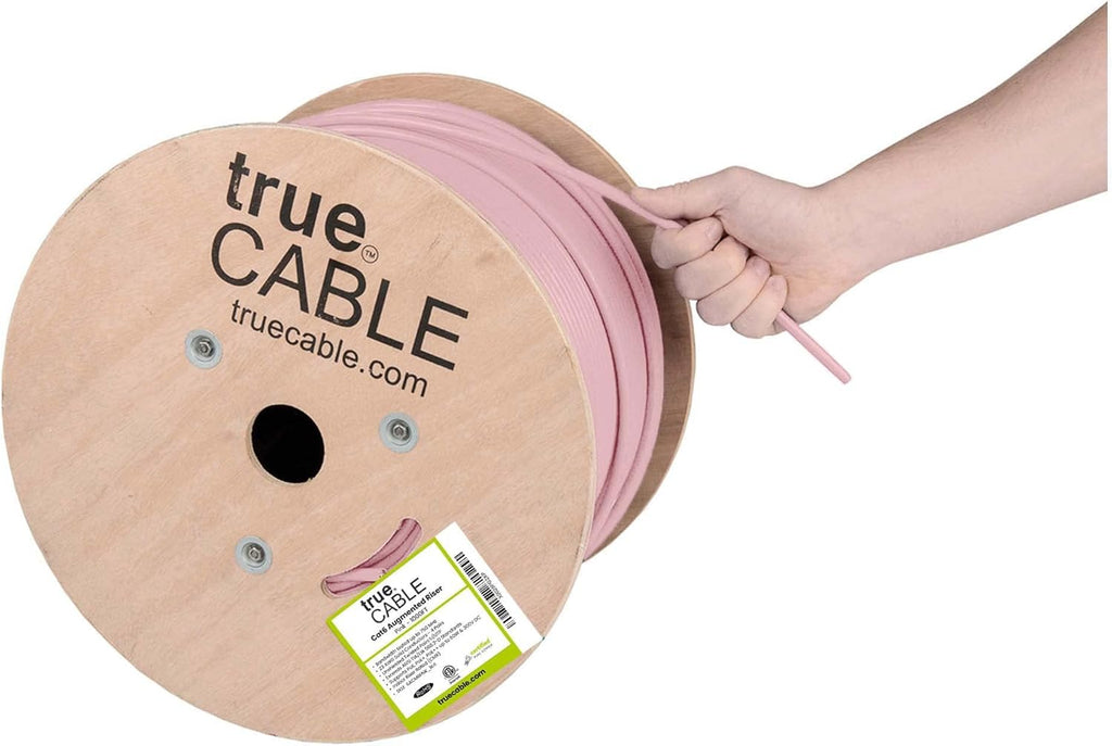 1000ft Red 23AWG 4 Pair Solid Bare Copper Bulk Ethernet Cable R7728