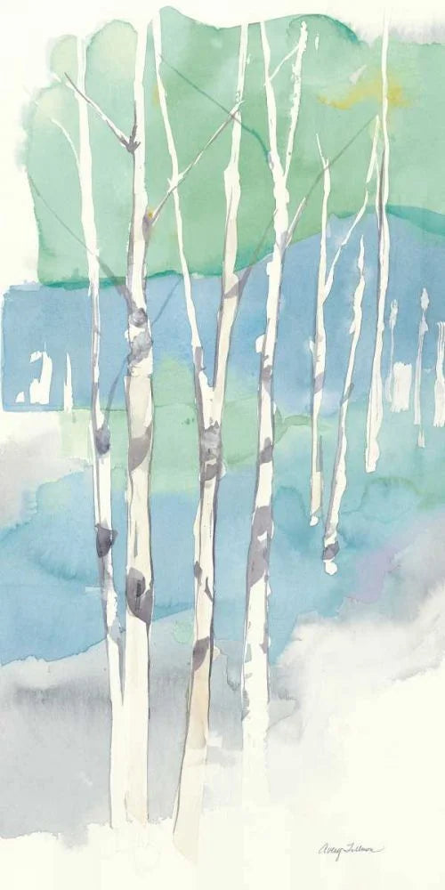 Aspens Panel II 11x18 Black Ornate Wood Framed Art Print Y133212