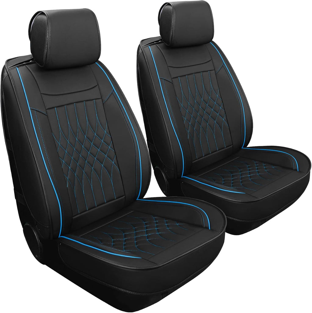 Beige Leather Car Seat Covers Full Set 5 Pcs Waterproof Q7609