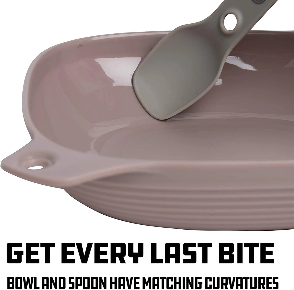 4-Piece Camping Mess Kit with Bowl, Plate and 3-in-1 Spork Utensil Set E999