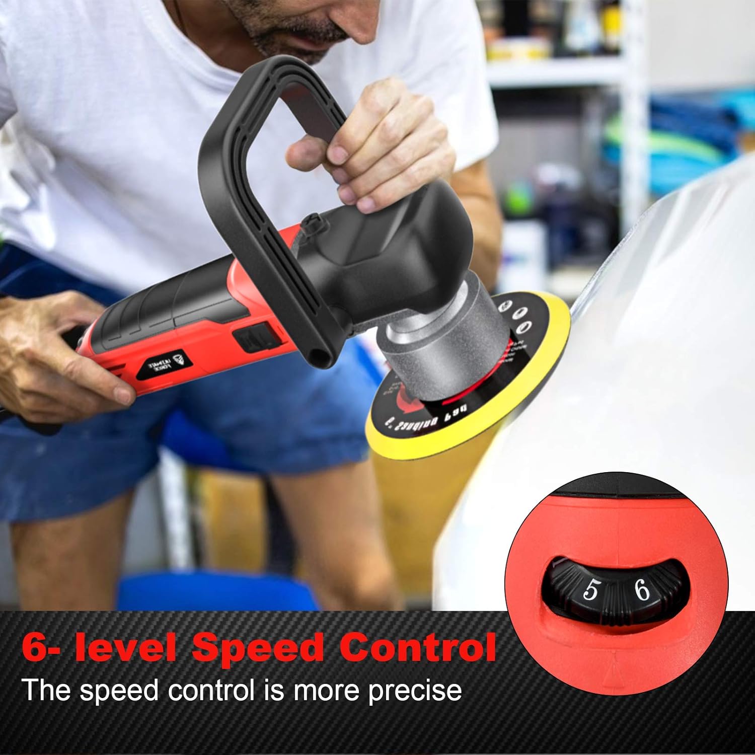 6 Inch Dual Action Random Orbital Car Buffer Polisher B33852