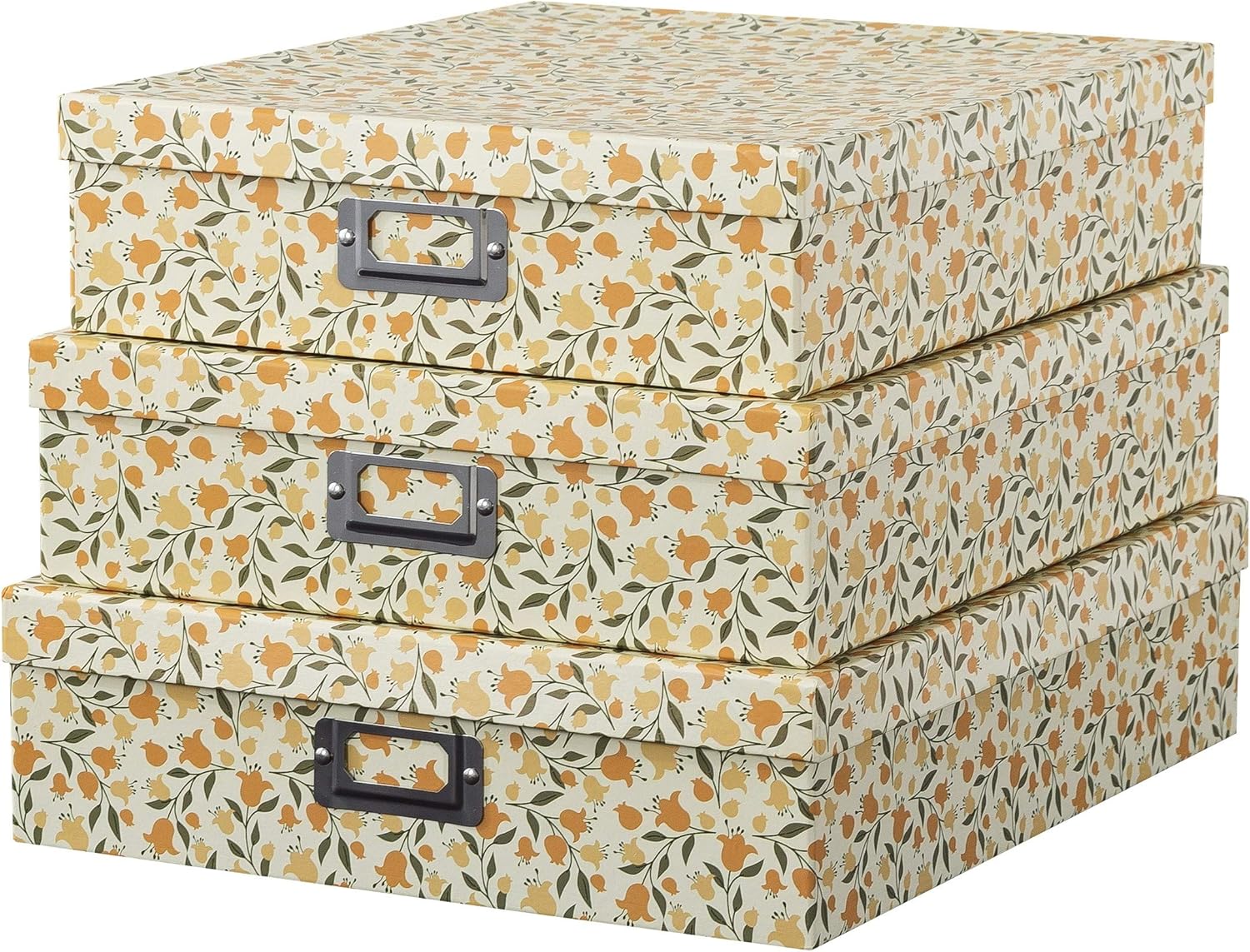 Decorative Storage Cardboard Boxes with Lids, Set of 3 Y786575