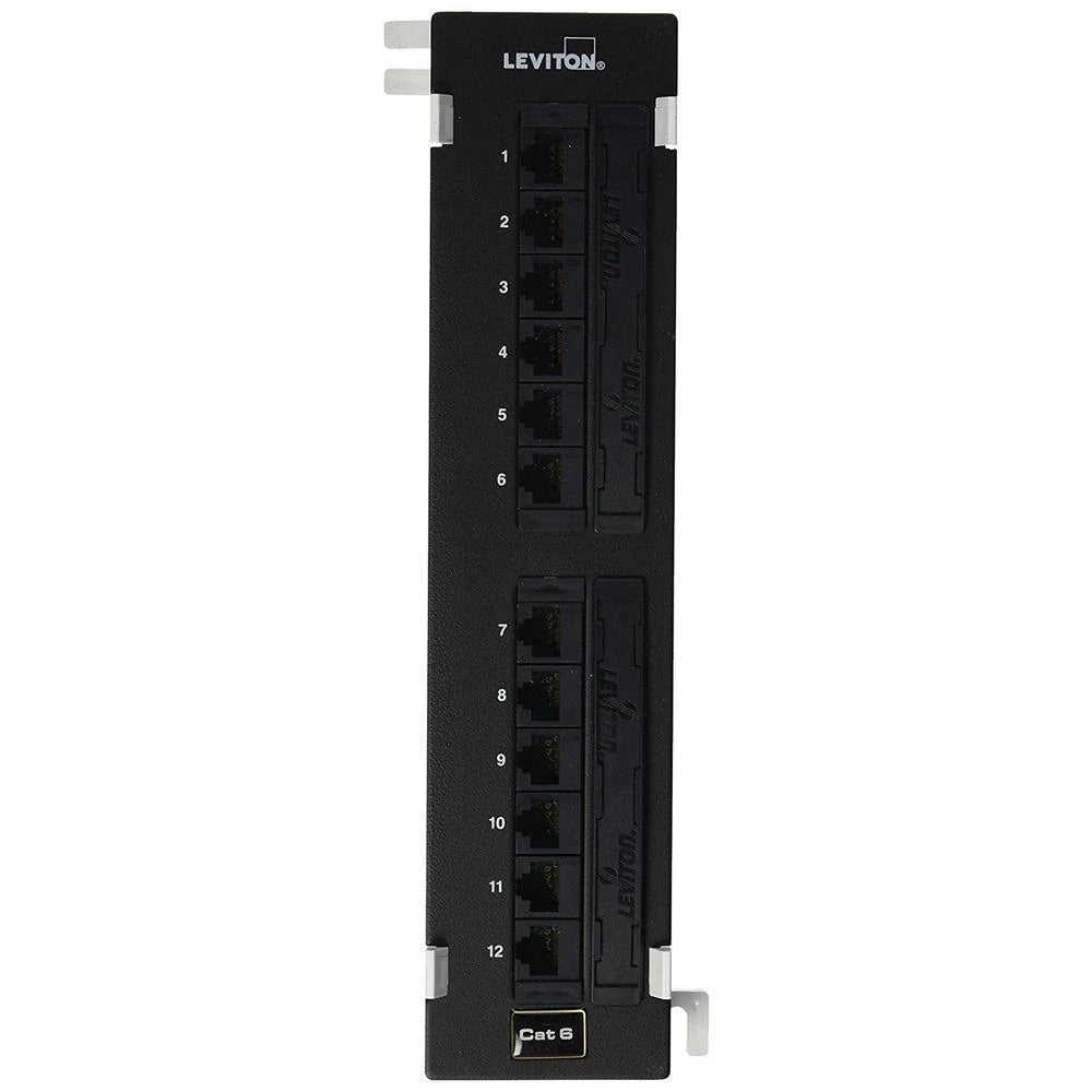 12 Ports CAT 6 Black Patch Panel X212189