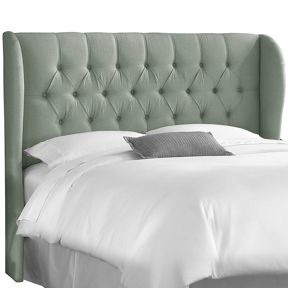 Swedish Blue Tufted California King Headboard O9000