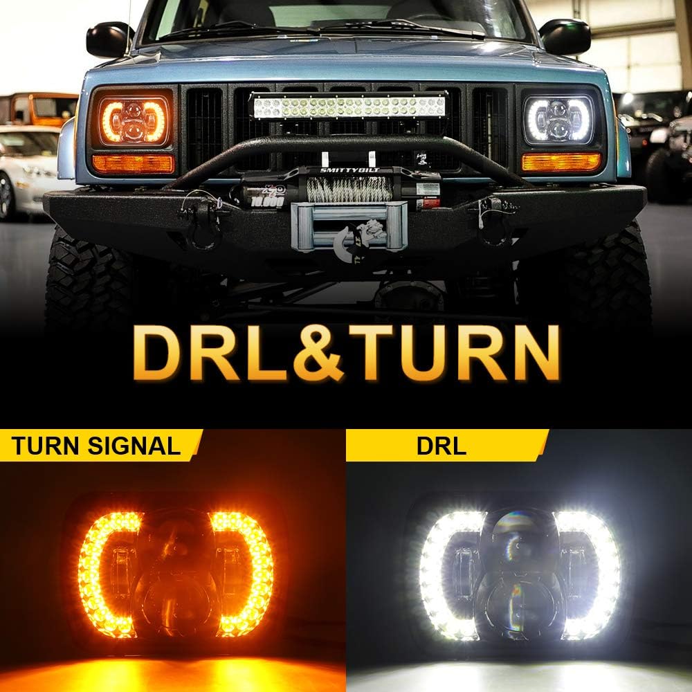 5x7/7x6 Inch Projector LED Headlights with DRL Cambered Lens K80310
