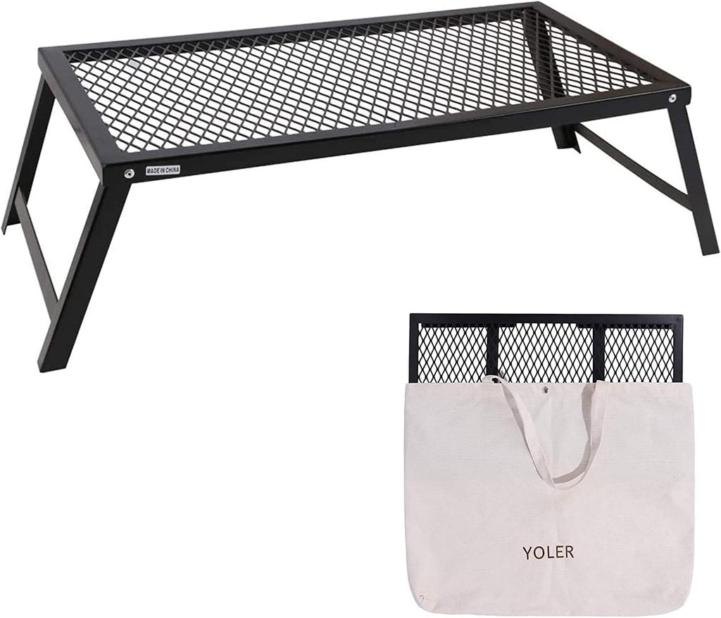Folding Campfire Grill Heavy Duty Steel Grate O979