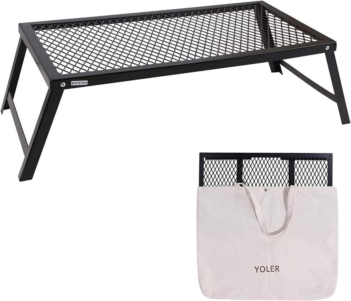 Folding Campfire Grill Heavy Duty Steel Grate O979