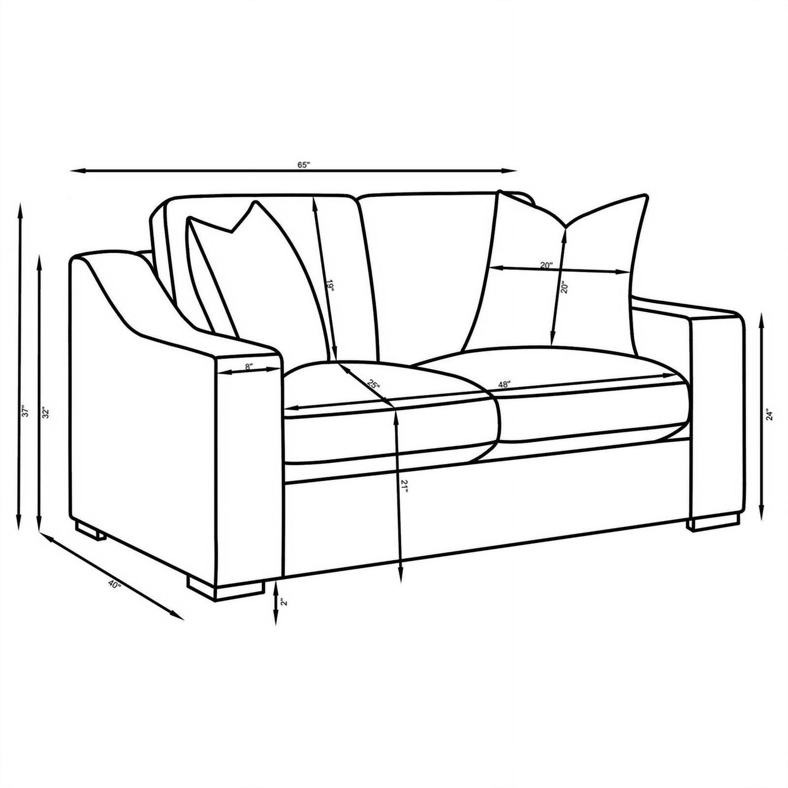 2-piece White Fabric Upholstered Living Room Set E74376