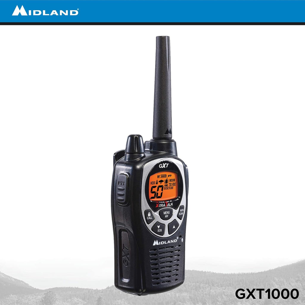 50 Channel GMRS Two-Way Radio Walkie Talkie Black/Silver Pack of 6 T594013