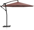 8 Ft Cantilever Offset Patio Umbrella with Crank & Cross Base, Dark Grey I4414