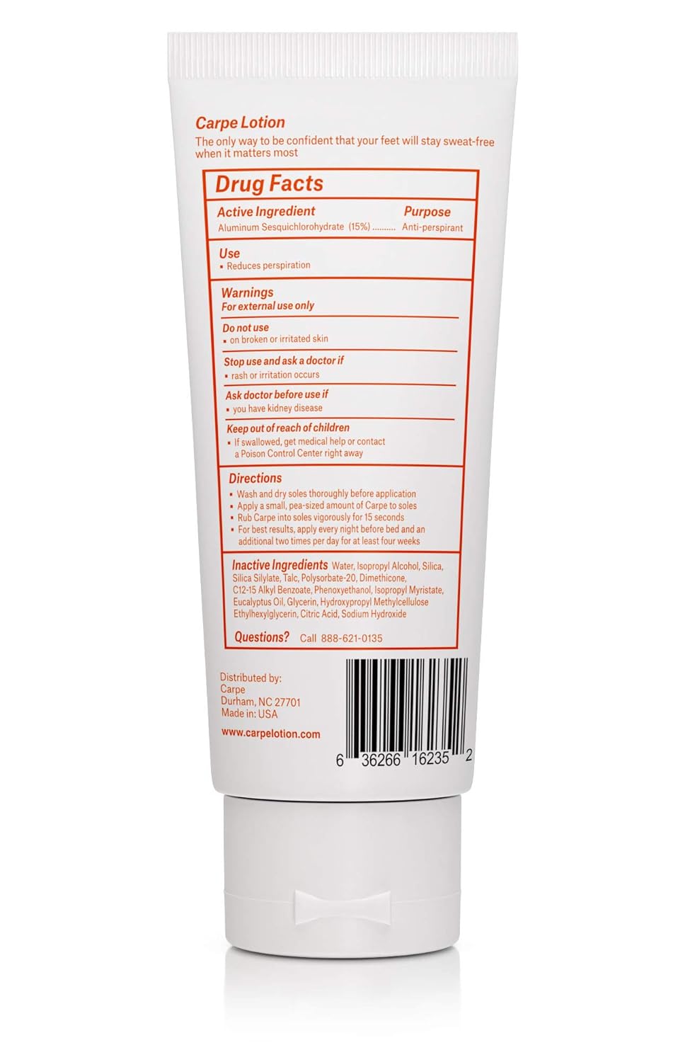 Antiperspirant Hand and Foot Lotion Package Deal, 3 Hand and 3 Foot Tubes H113973