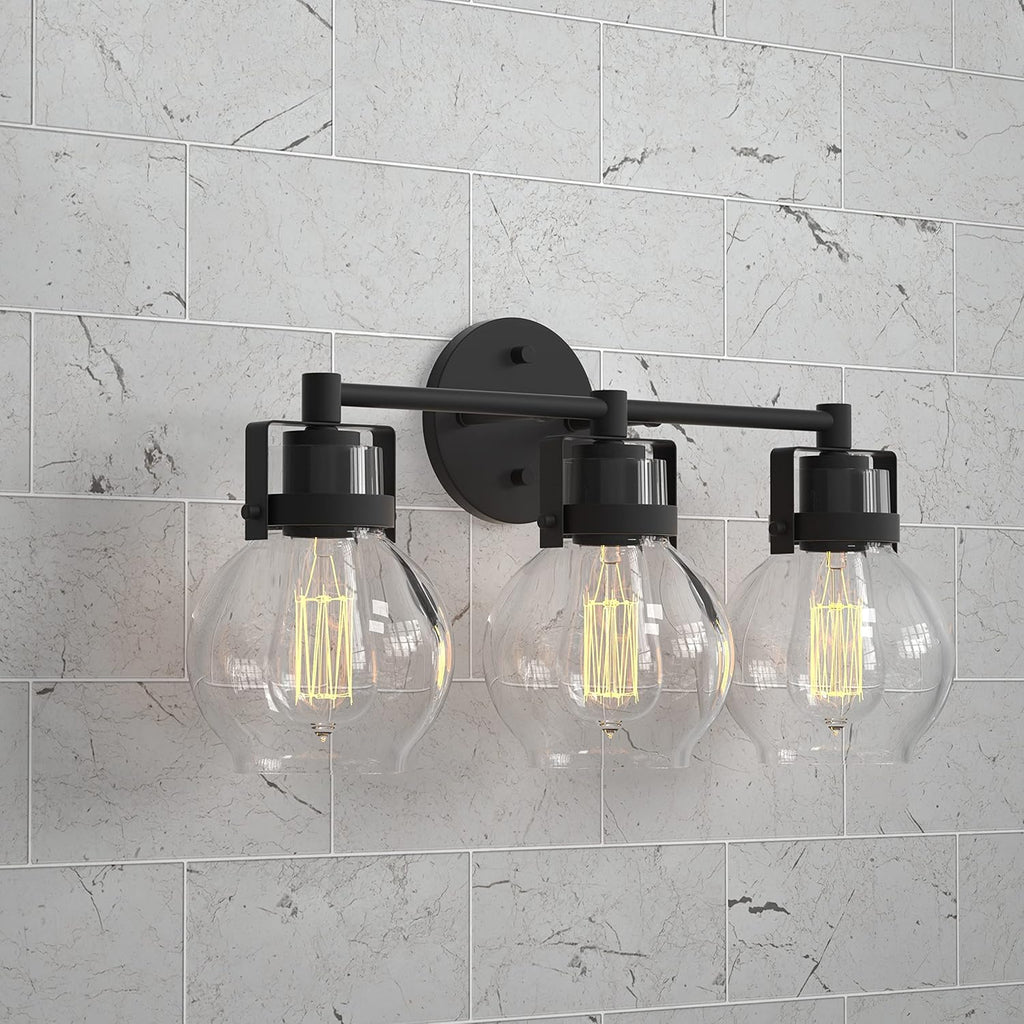 2 Light Black Metal Wall Sconce Lamp Fixture P6061