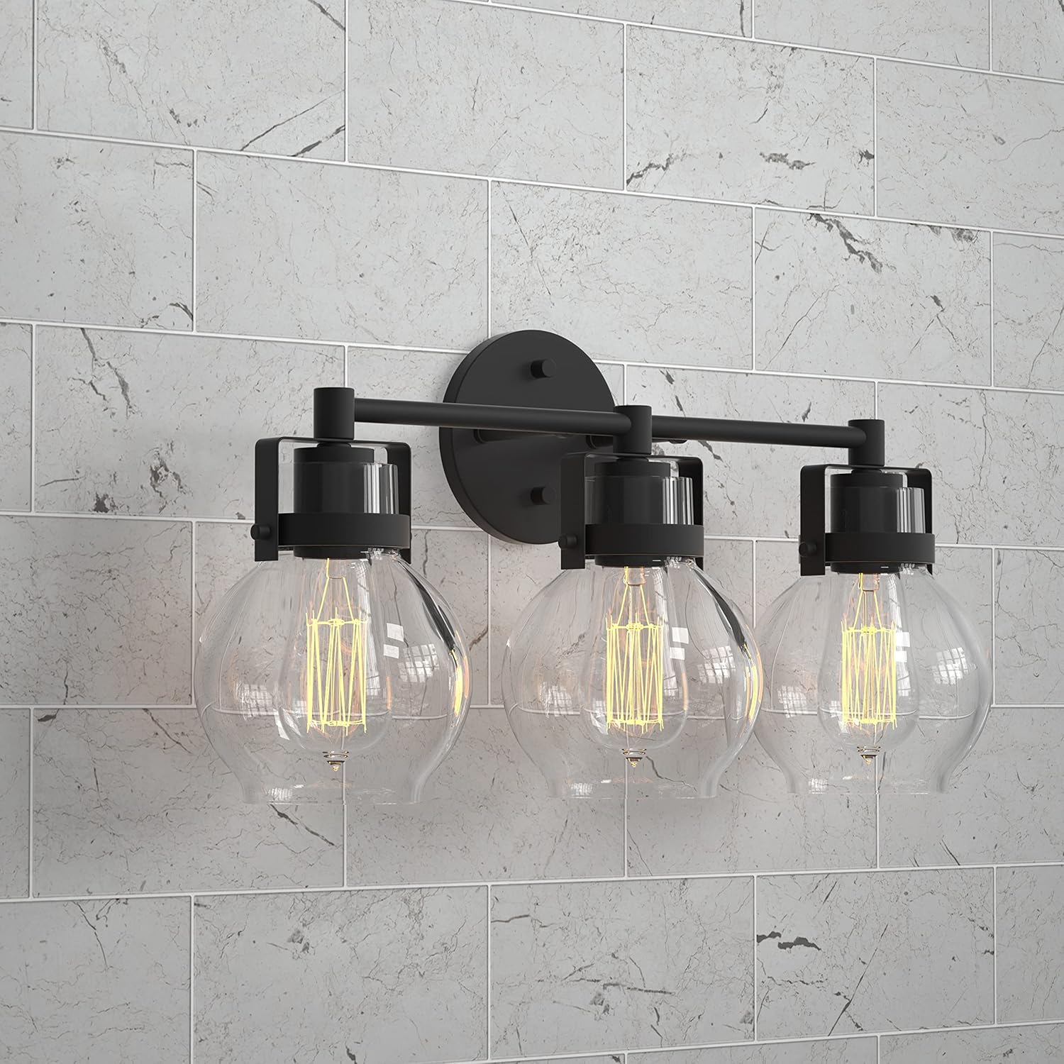 2 Light Black Metal Wall Sconce Lamp Fixture P6061