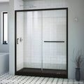 Clear Sliding Shower Door in Satin Black O122