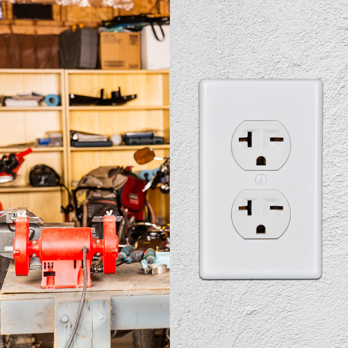 20Amp 250V 2 Pole 3 Wire White 10-Pack Wall Outlet Receptacle W31676