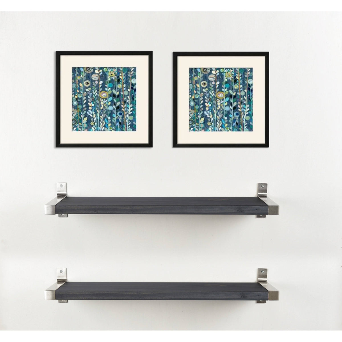 Ebony 2-Piece Wall Shelf Set C46936