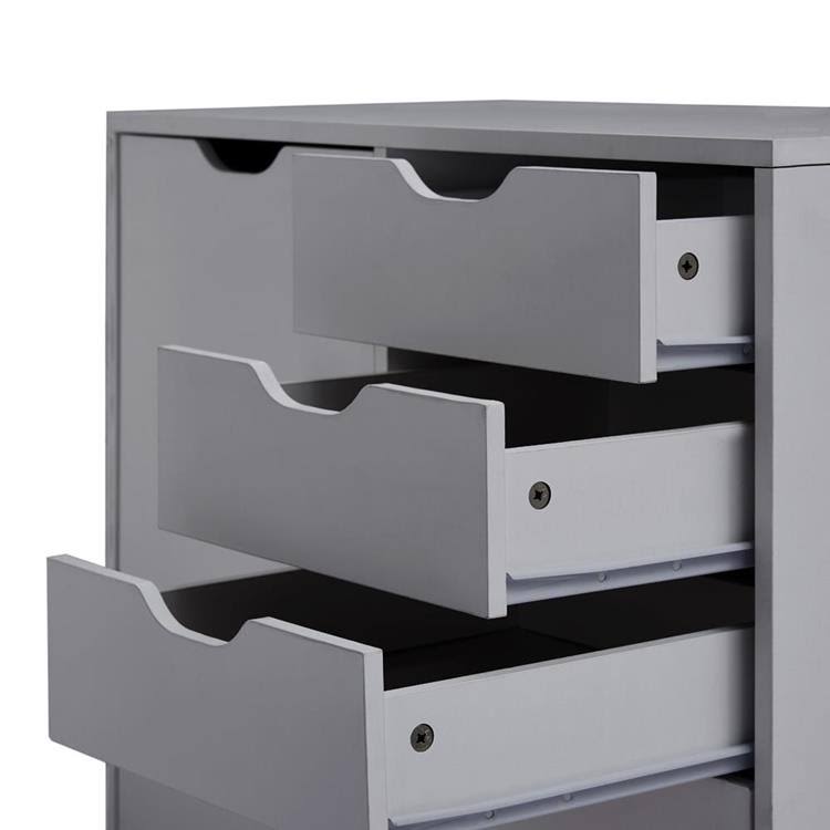 Gray 5-Drawer Office Storage Cabinet with Shelves R82246