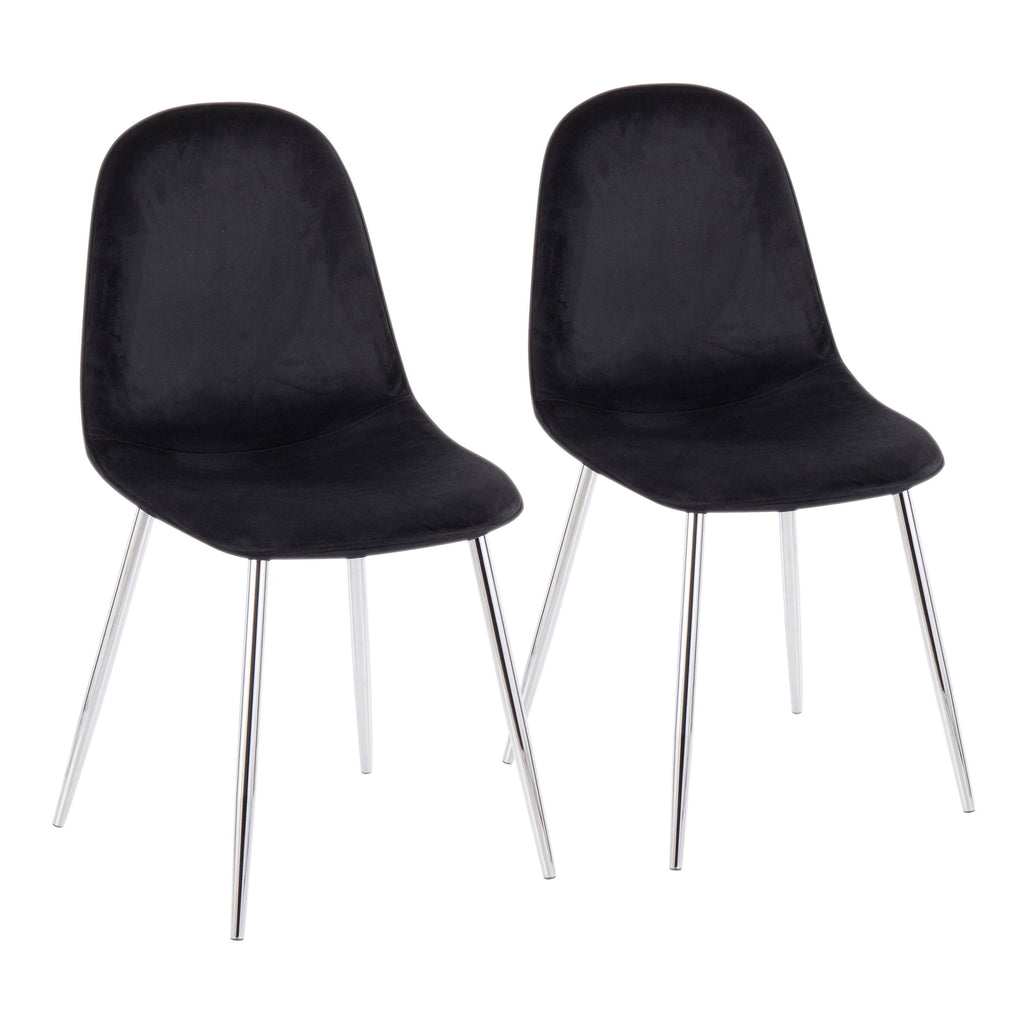 Cream Velvet Pebble Chair Set of 2 C529