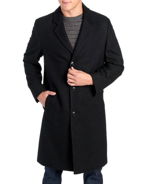Black Wool Top Coat V7661