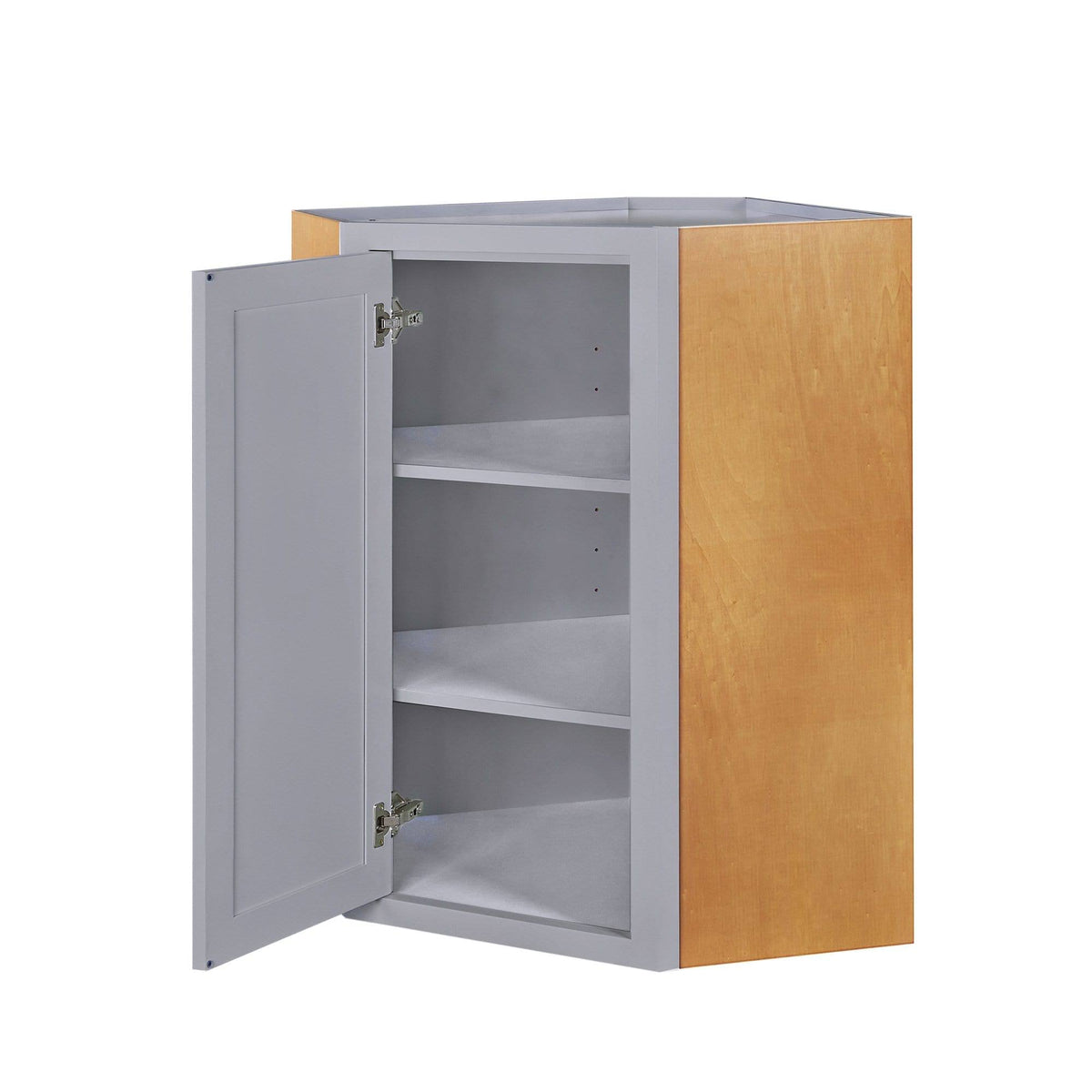 27 inch Wide 39 inch Tall 14 inch Deep Light Gray Inset Shaker Wall Cabinet Q527