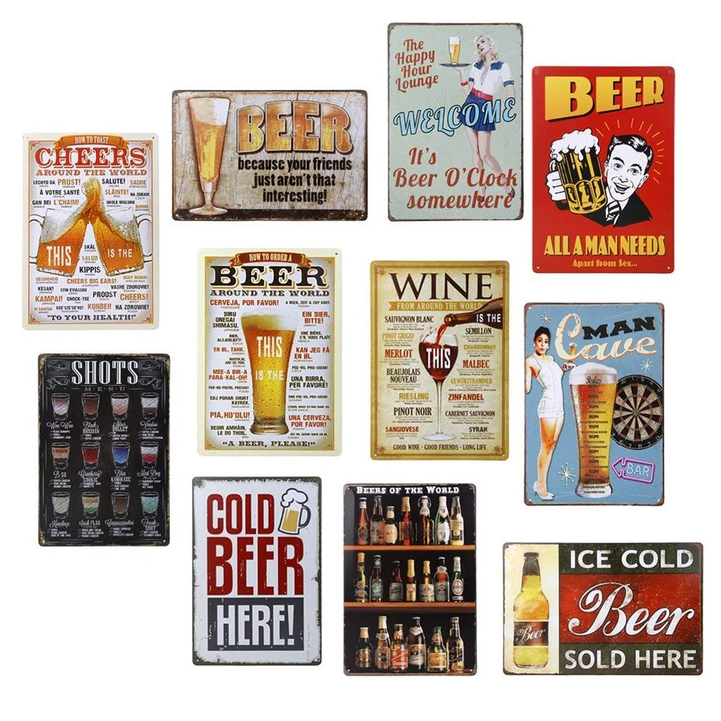 Vintage Metal Tin Sign Wall Decor B74616