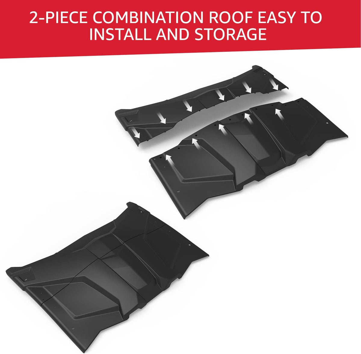 2-Piece Polyethylene Plastic Roof Compatible with 2017-2022 Can Am Maverick X3 N900