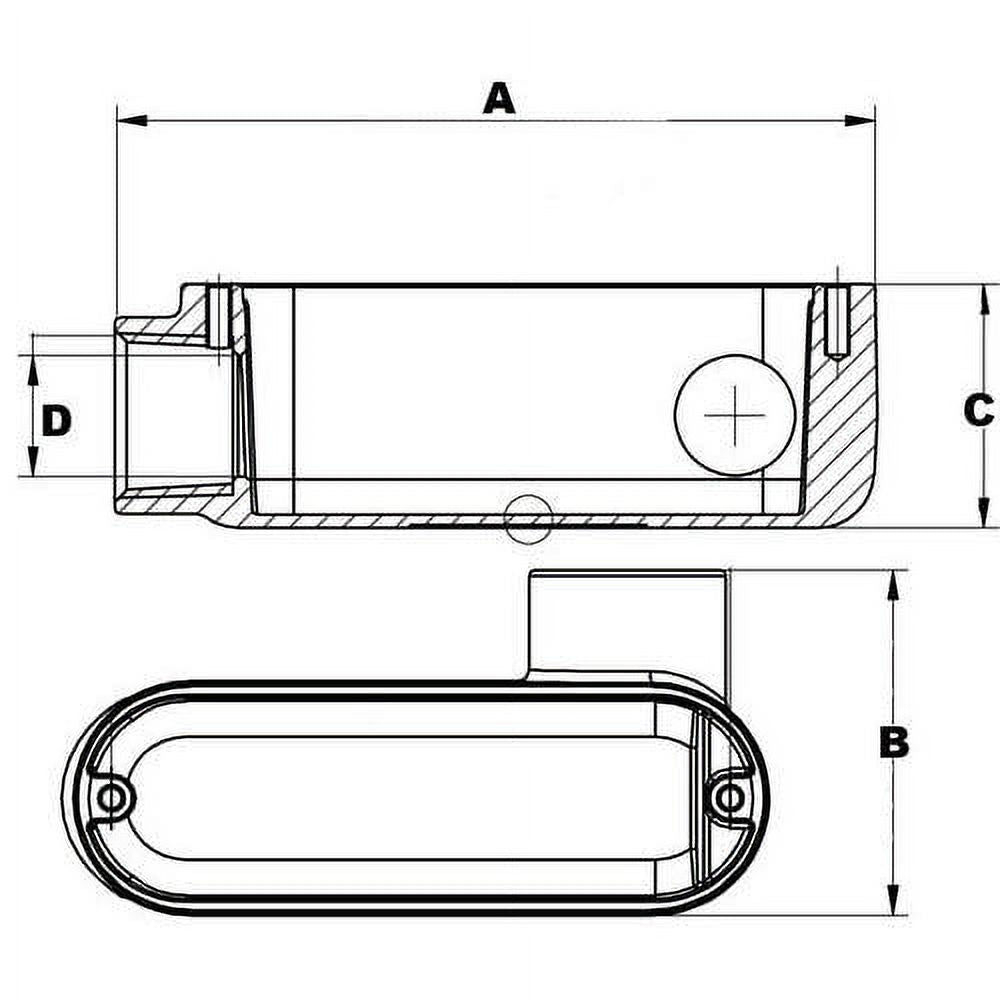 1-1/4" Threaded Aluminum Rigid Conduit Body Type LR with Cover Gasket X980