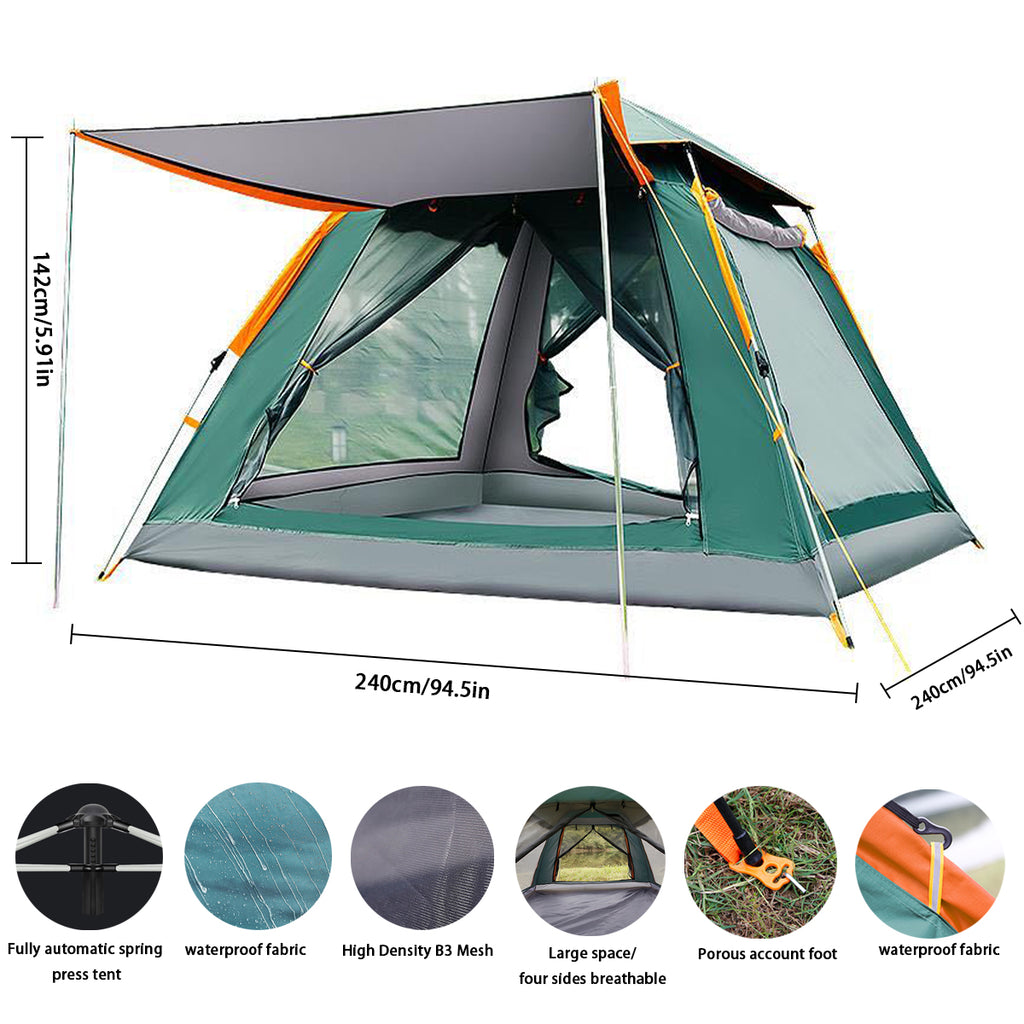 3/4 Person Waterproof Dome Tent with Carry Bag C594580