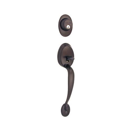 Antique Brass Double Cylinder Handleset with Interior Knob D781994
