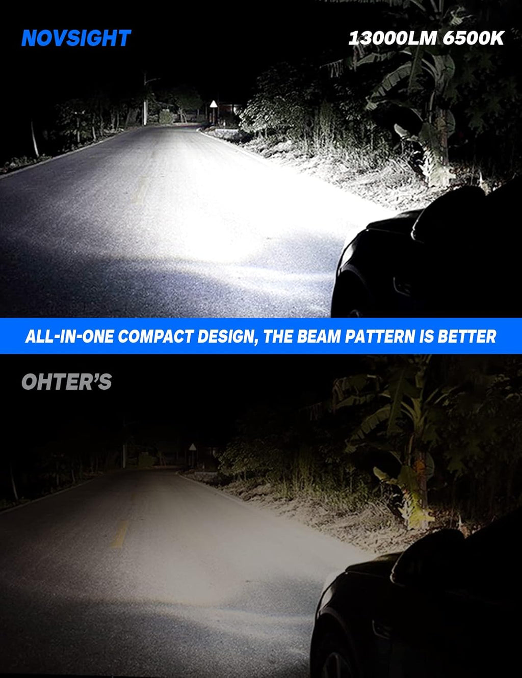 9006/HB4 Low Beam 9005/HB3 High Beam 26000LM 120W LED Headlight Bulbs Combo, 6500K Cool White, Pack of 4 Pack of 2 C686