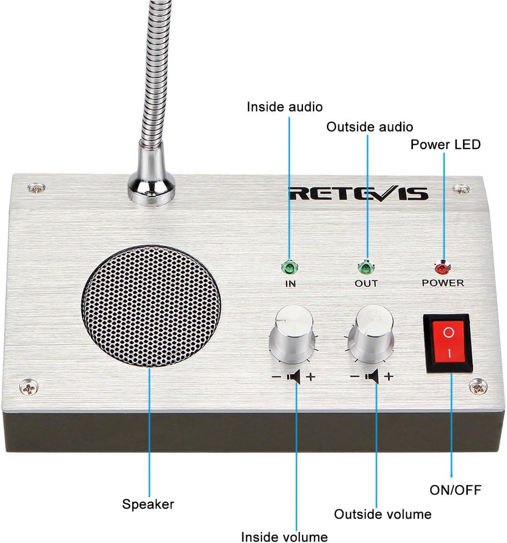 Bank Counter Window Intercom System, Pack of 2 V941