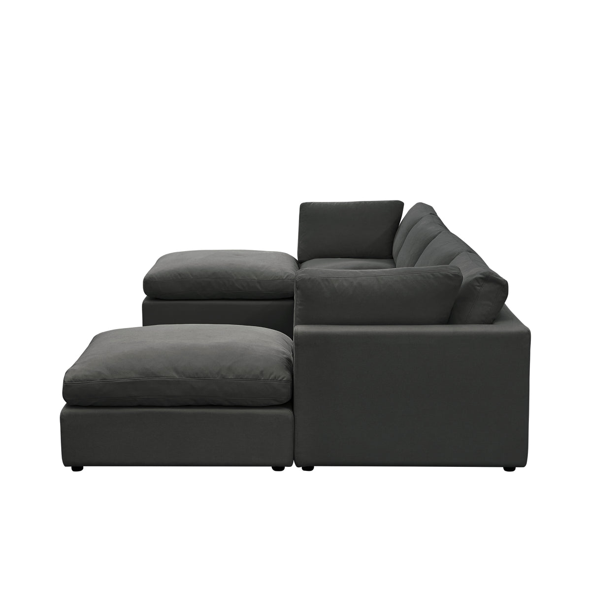 Charcoal Linen Sofa U-Chaise Sectional F556101