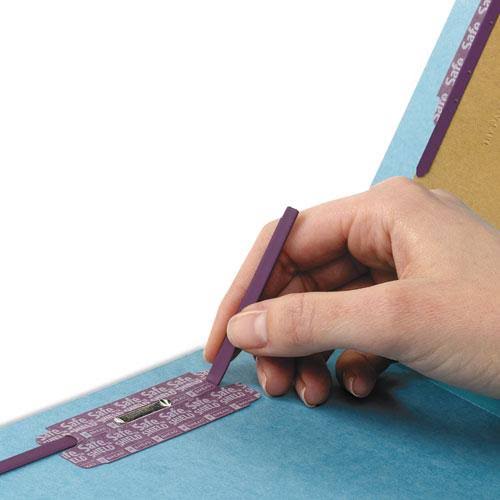 Eight-Section Pressboard Classification Folders with Fasteners, Legal Size, Blue, 10/Box K456594