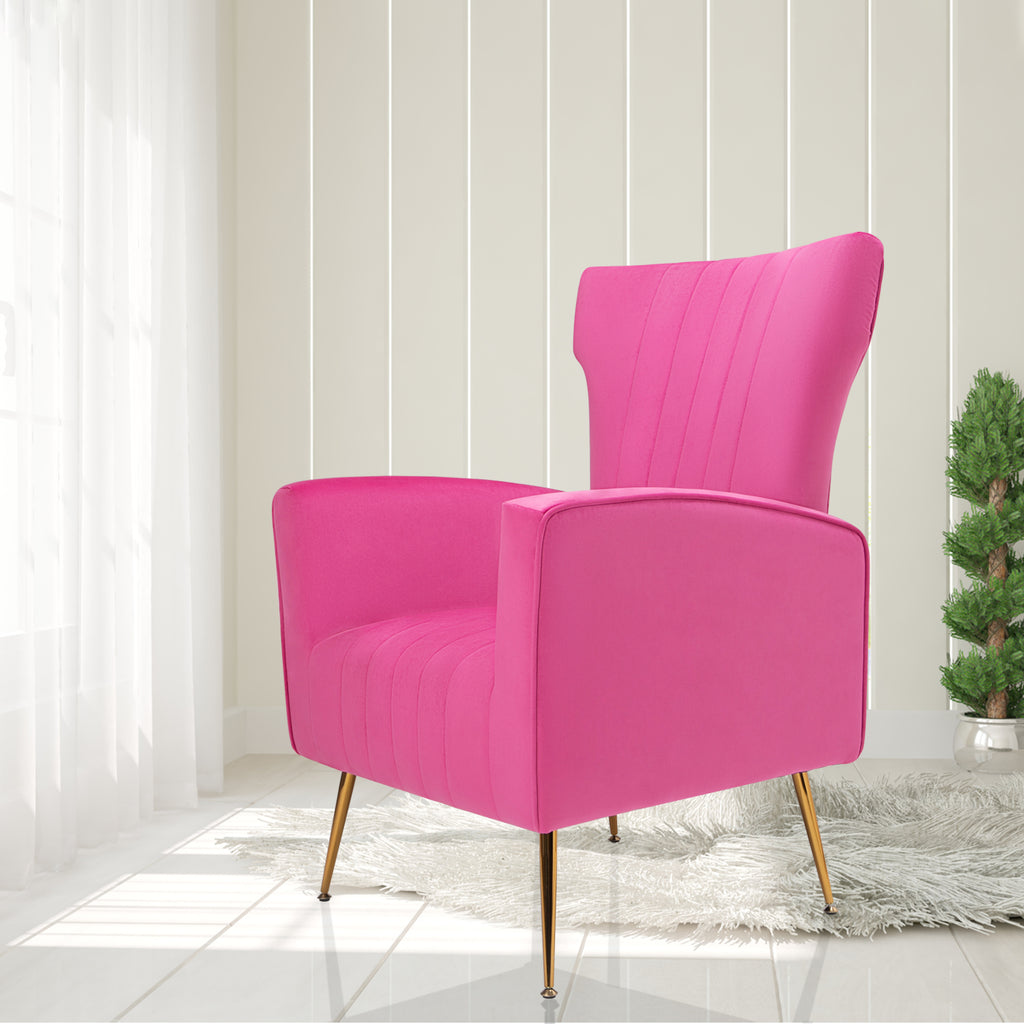 Velvet Wingback Accent Chair with Gold Legs N803281