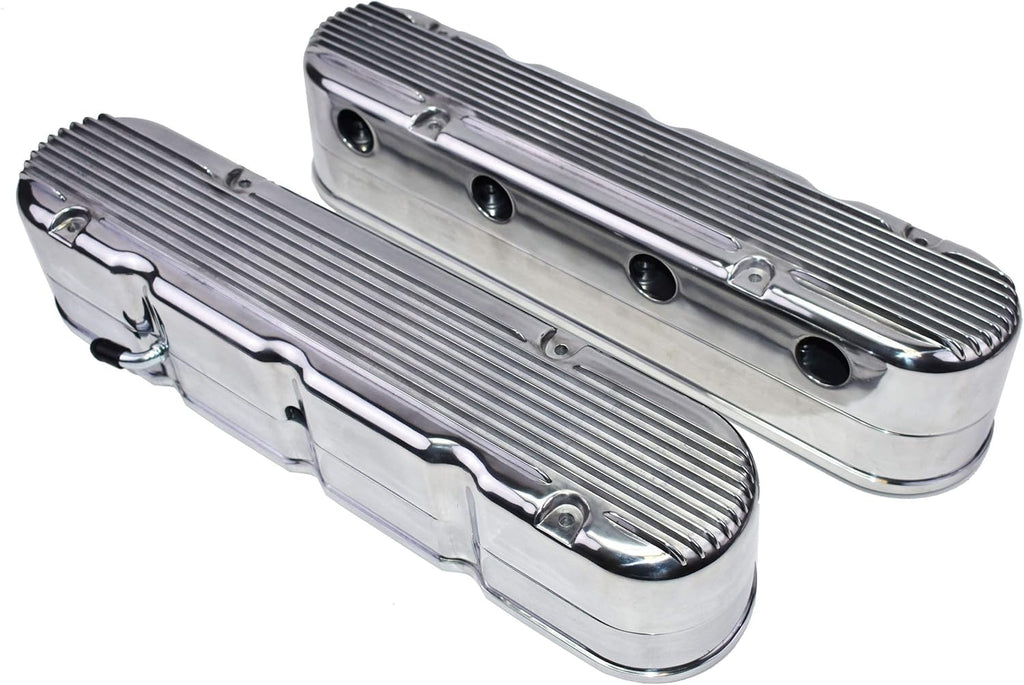 Polished Finned Cast Aluminum Valve Covers with Coil Mounts I80200