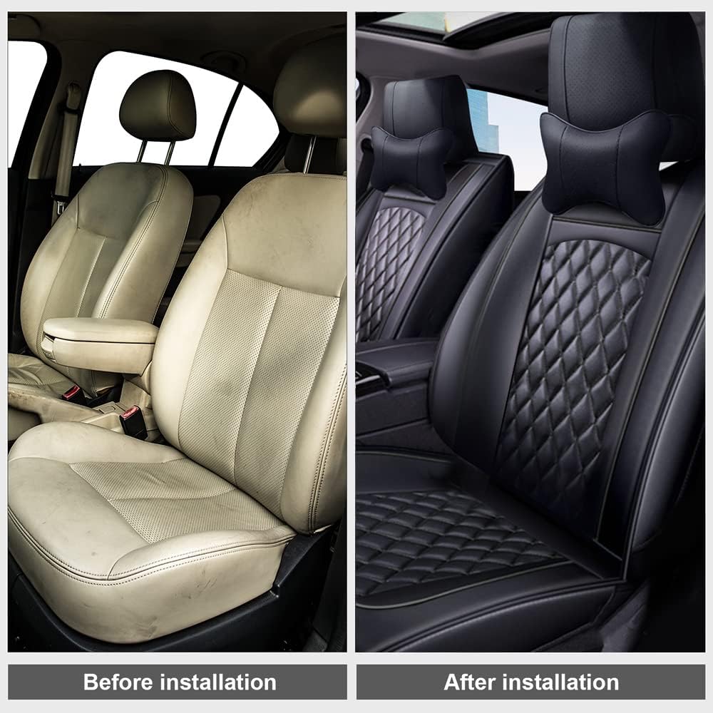 Faux Leather Car Seat Cover for 5 Seater D484