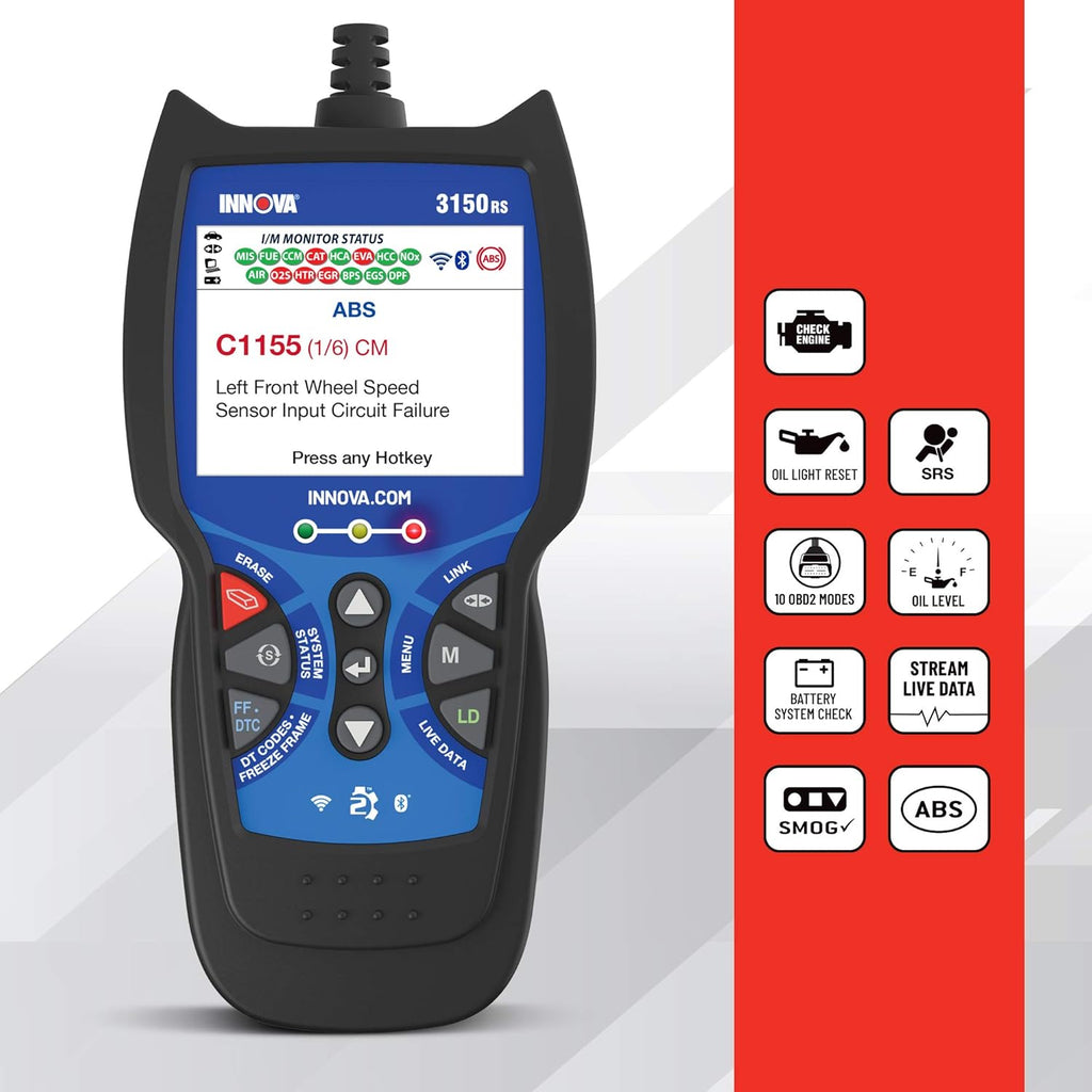 OBD2 Scanner Car Code Reader with ABS, SRS, Live Data Q555