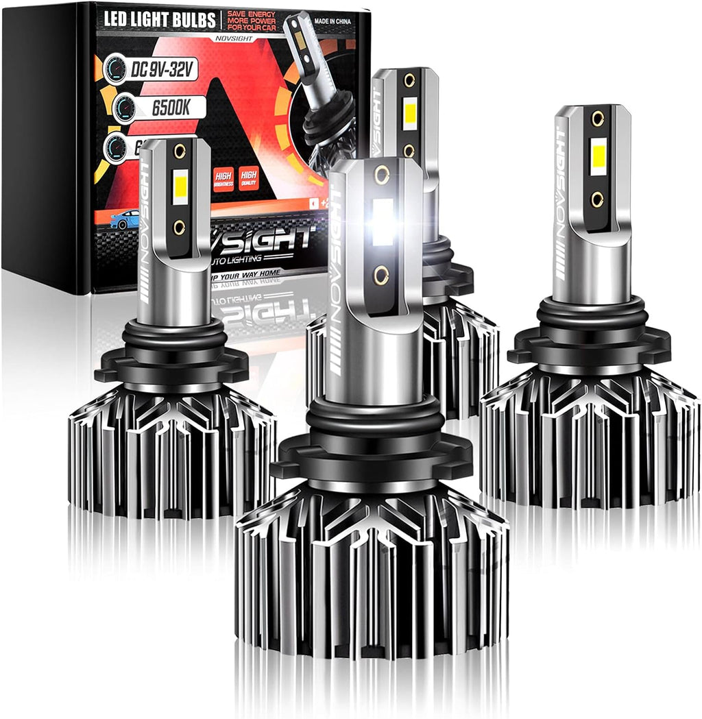 9006/HB4 Low Beam 9005/HB3 High Beam 26000LM 120W LED Headlight Bulbs Combo, 6500K Cool White, Pack of 4 Pack of 2 C686