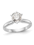 14K White Gold Lab-Grown Diamond Solitaire Engagement Ring Y12478