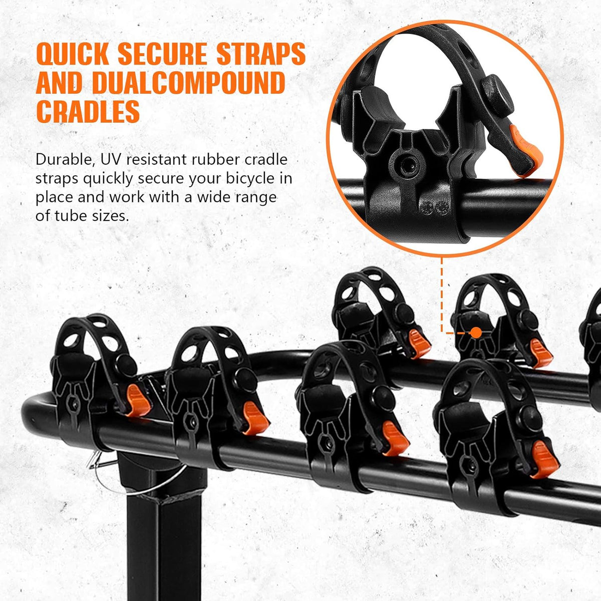 Black 2 inch Hitch Mount Double Foldable Bike Rack S824722