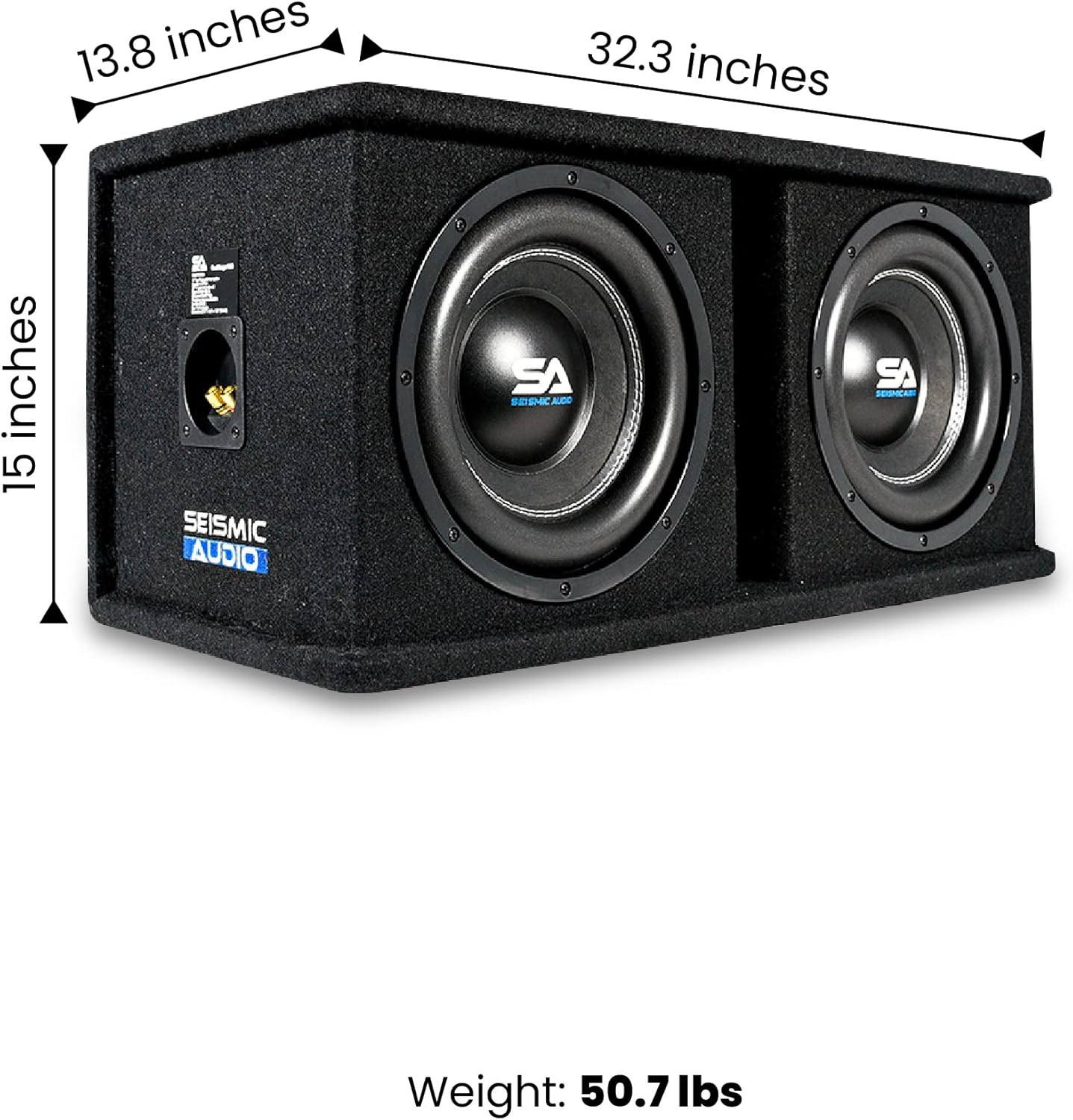 Dual 12 Inch 2400 Watt Car Audio Subwoofer Box Enclosure X727325