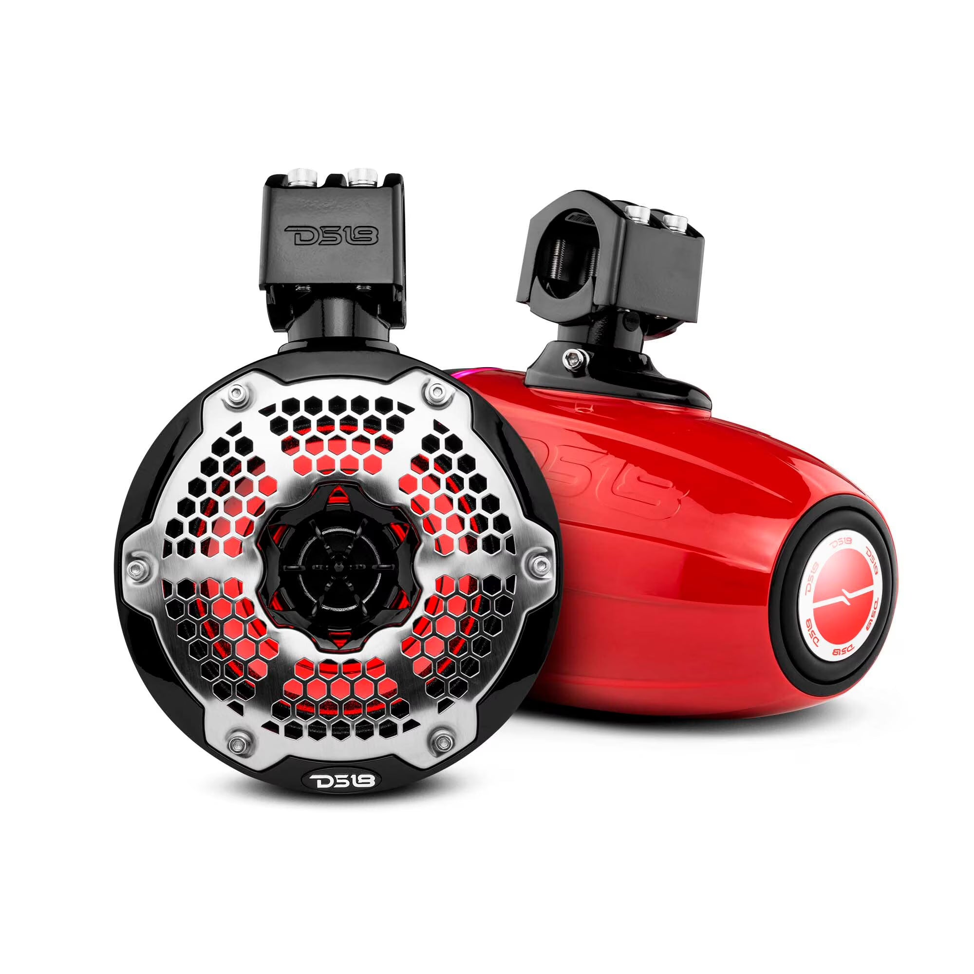 6.5" Neodymium Marine Towers with Passive Radiator, 1" Driver & RGB LED Light, 450 Watts (Pair) G824