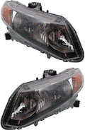 Black Housing Headlight Pair with Bulbs O706624