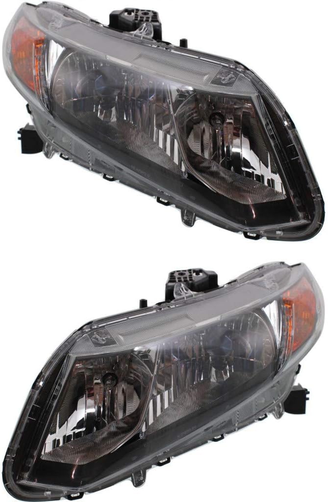 Black Housing Headlight Pair with Bulbs O706624