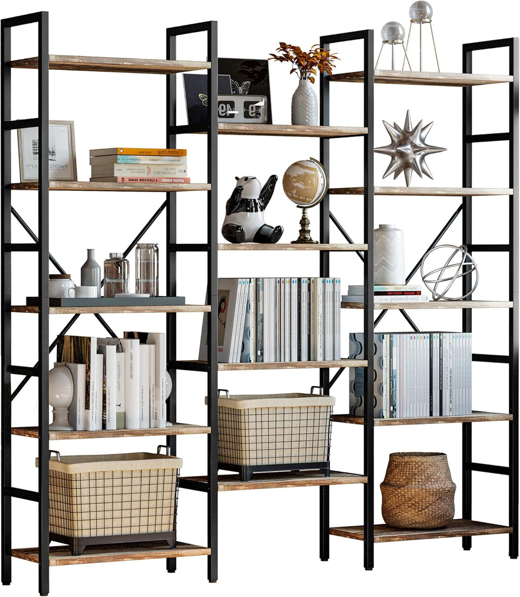 6 Tiers Industrial Bookshelf with Metal Frame M230225