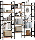 6 Tiers Industrial Bookshelf with Metal Frame M230225